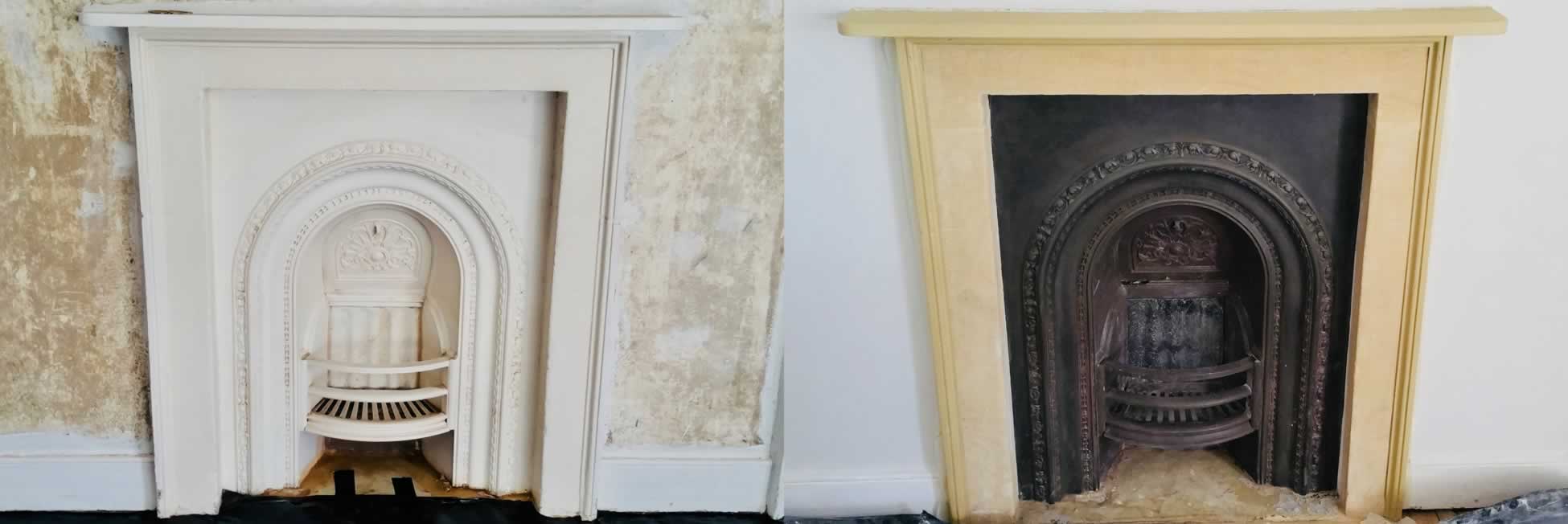 fireplace restoration and cleaning in bath